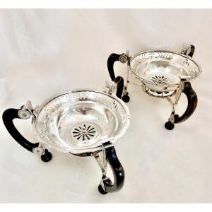 Pair Of Empire Stoves, Comines, Flanders, 1799-1809, Sterling Silver