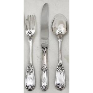 Puiforcat Molière Pattern Cutlery Set, 136 Pieces For 12 People, Sterling Silver