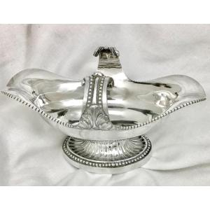 Important Sauceboat Louis XVI, Paris 1783, Antoine Lucas, Sterling Silver