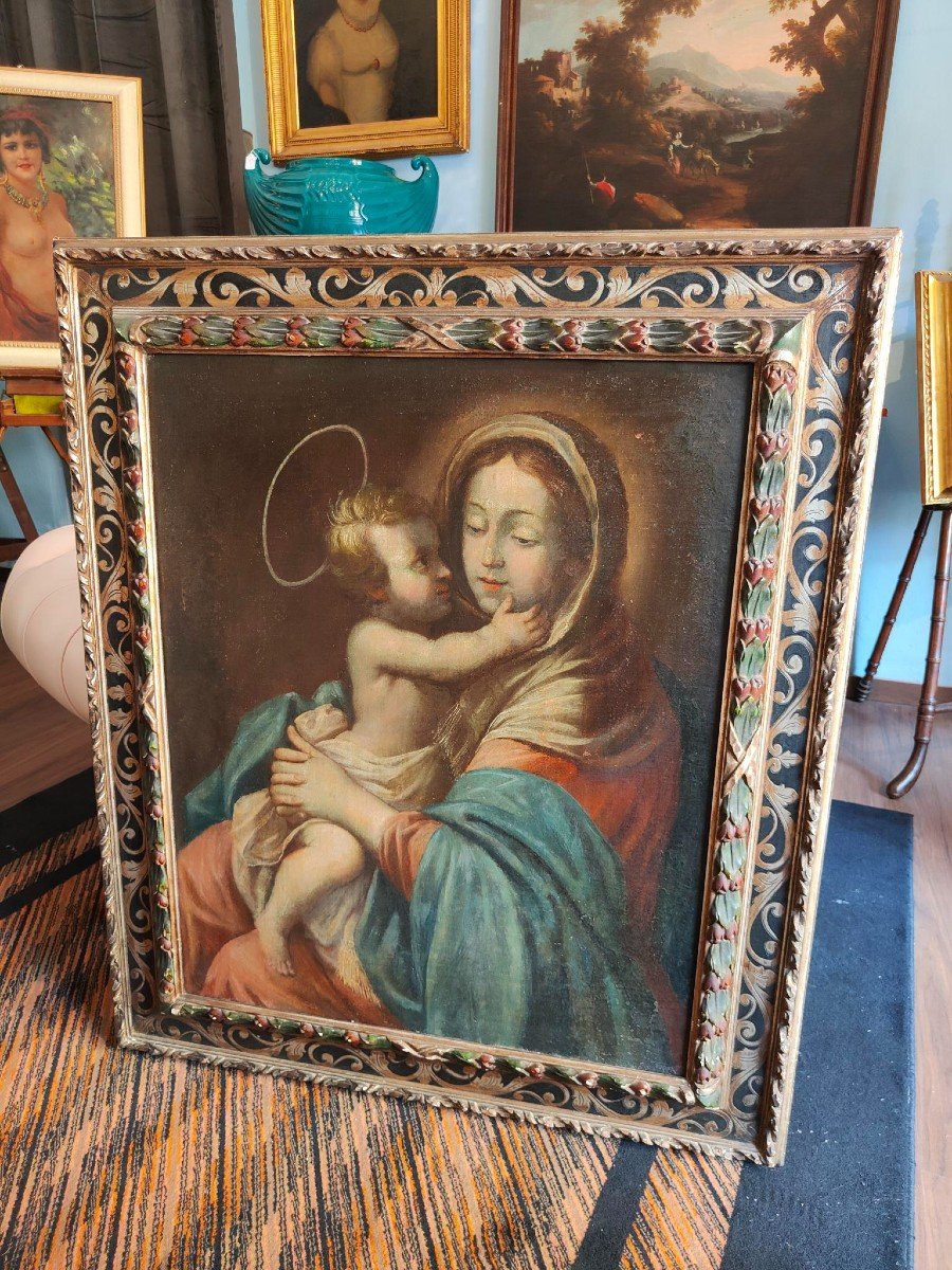 Peinture, Vierge à l'Enfant, époque : 18ème Siècle-photo-2