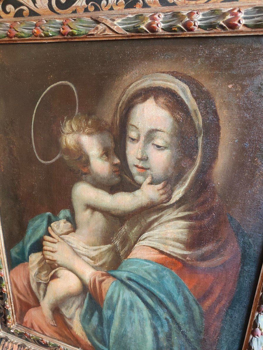 Peinture, Vierge à l'Enfant, époque : 18ème Siècle-photo-4