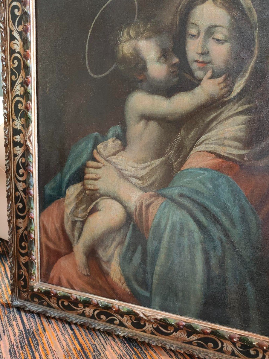 Peinture, Vierge à l'Enfant, époque : 18ème Siècle-photo-1