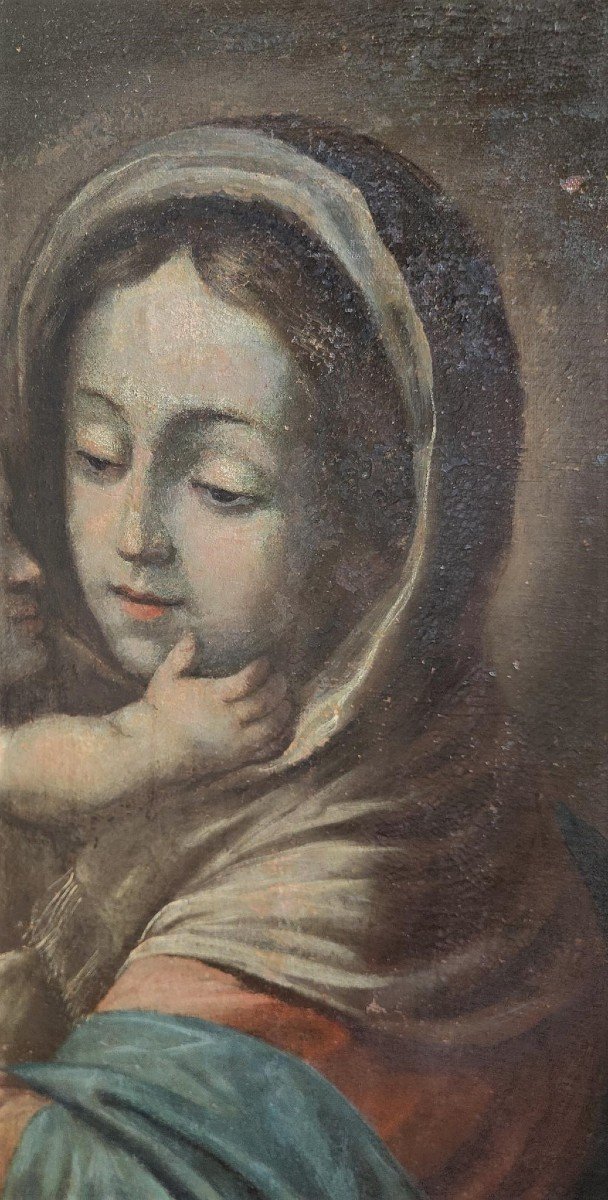 Peinture, Vierge à l'Enfant, époque : 18ème Siècle-photo-3