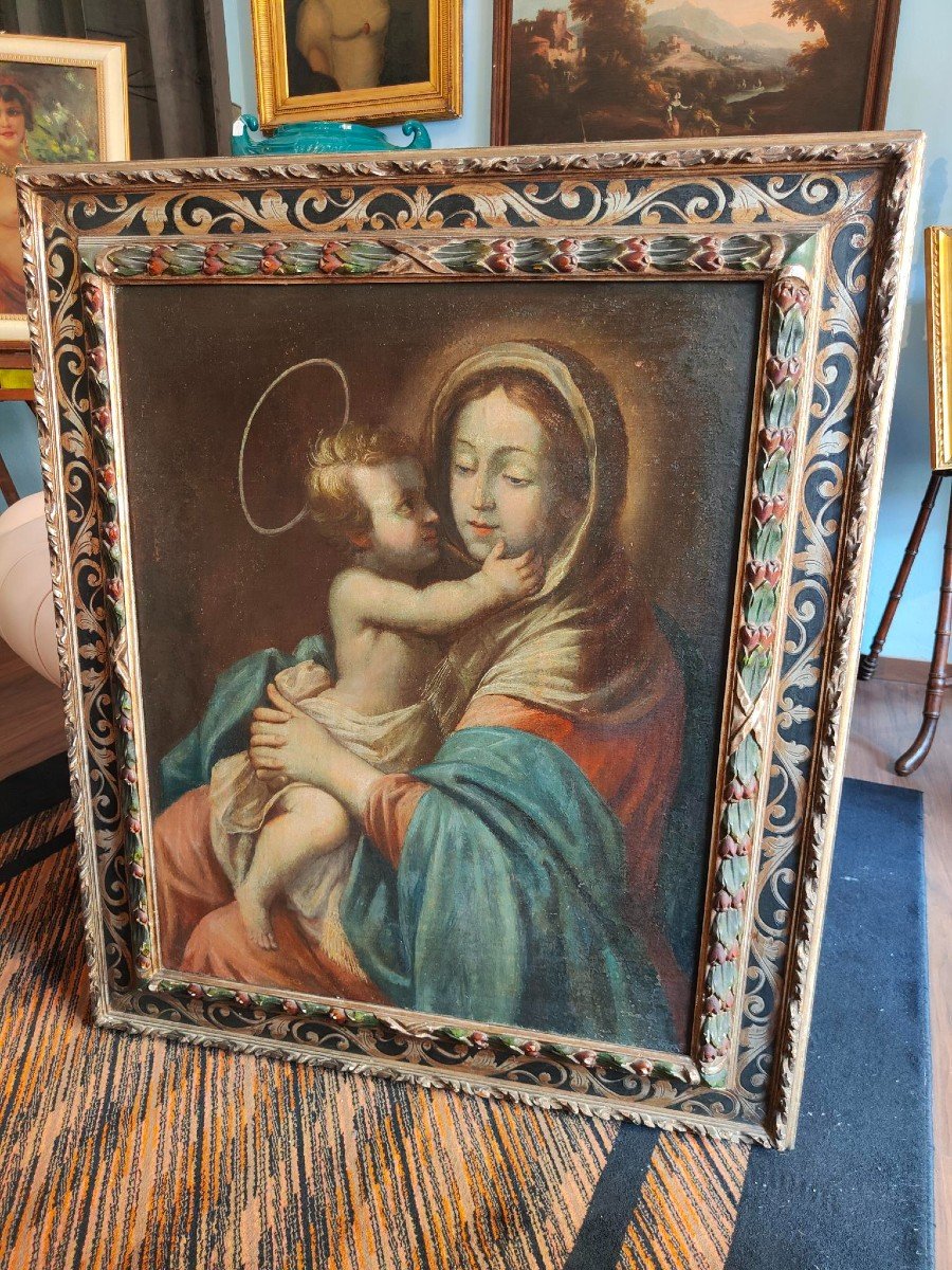 Peinture, Vierge à l'Enfant, époque : 18ème Siècle