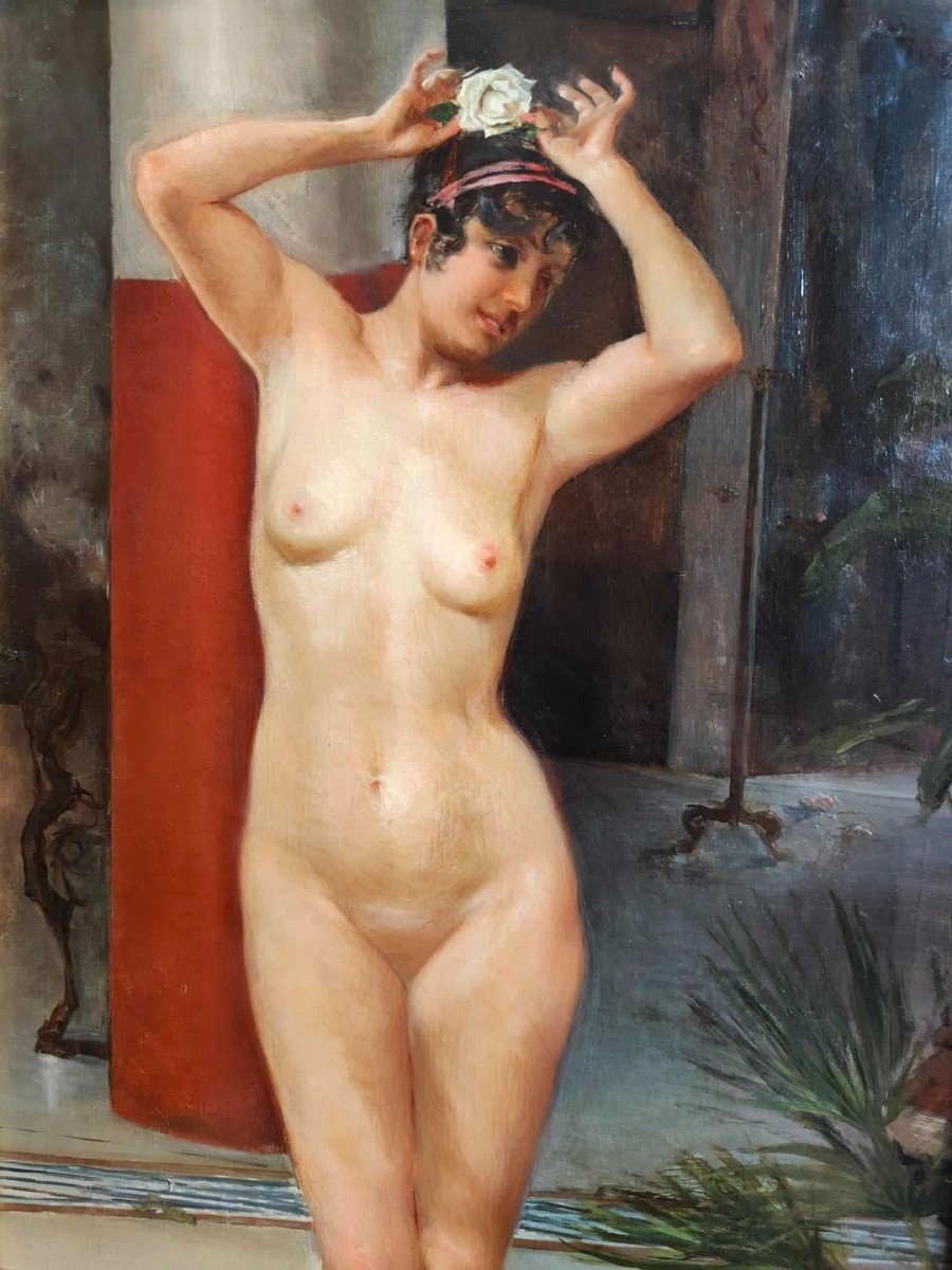 Beautiful Pompeian Painting, Representing The Nude Of A Woman.-photo-3