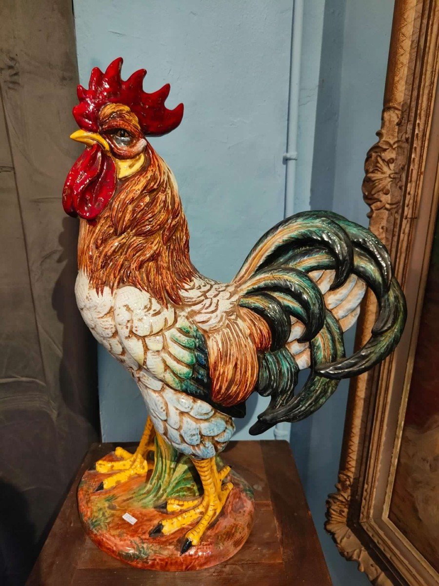 Large And Important Ceramic Rooster By Ugo Zaccagnini
