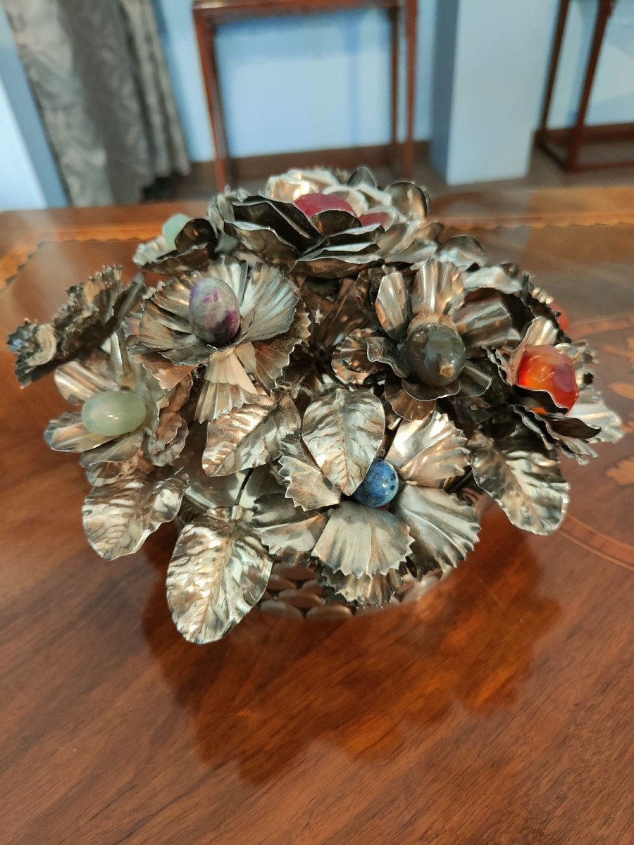Magnifique Coffret En Argent Et Pierres Semi-précieuses