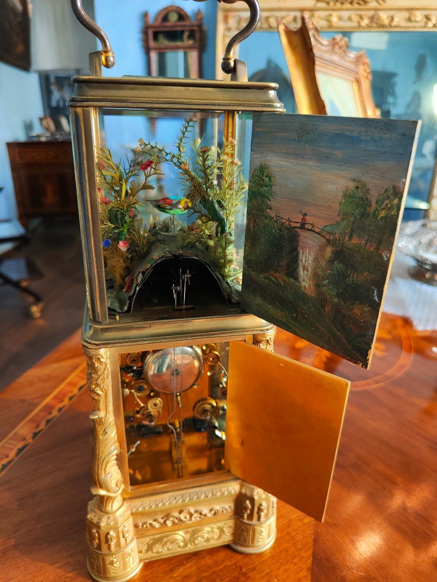 Important And Rare Clock With Bird And Automaton.-photo-3