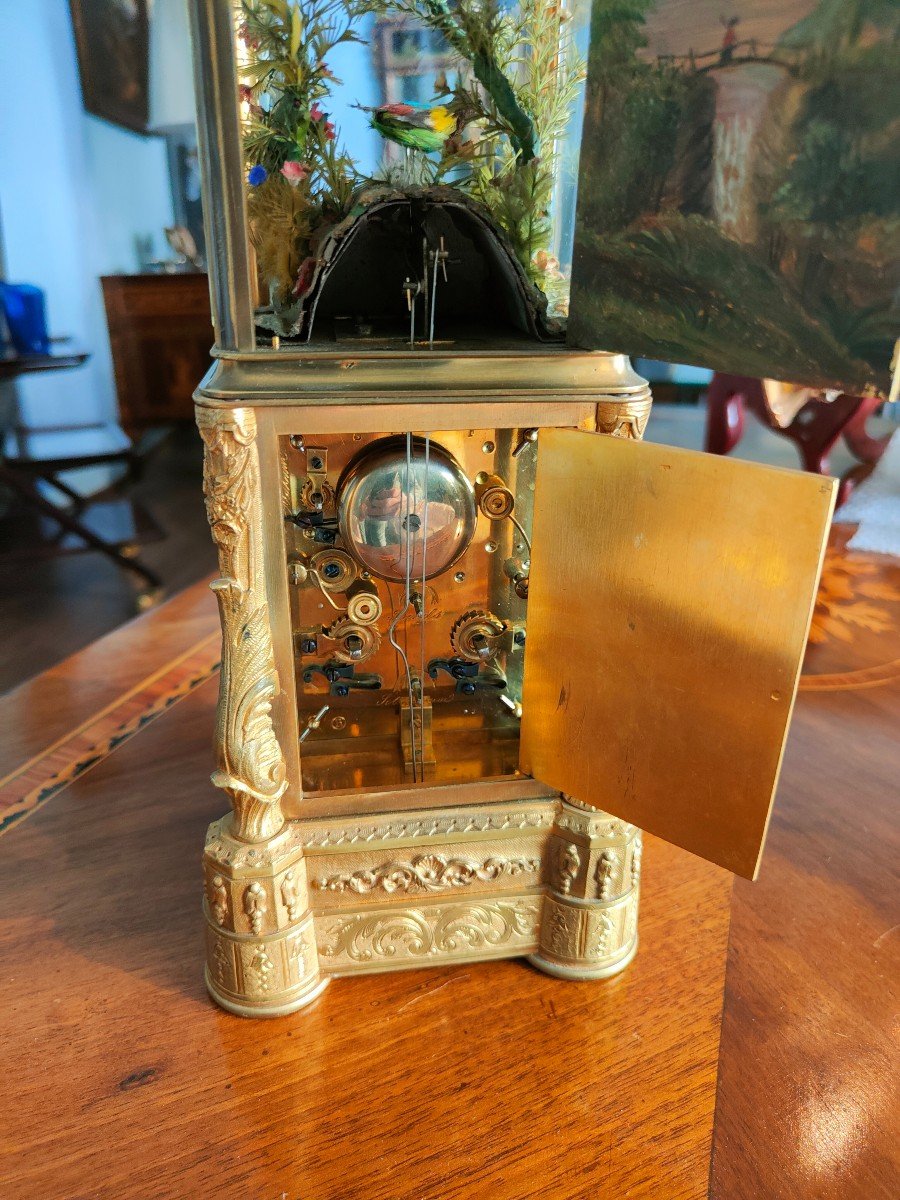 Important And Rare Clock With Bird And Automaton.-photo-4