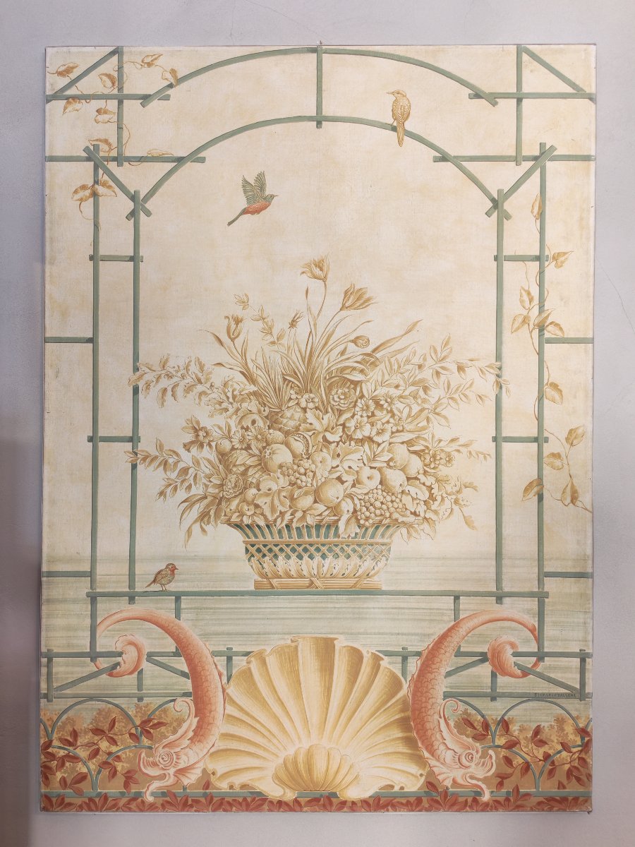 Pair Of Panels, Oil On Canvas, By Toscani-photo-3