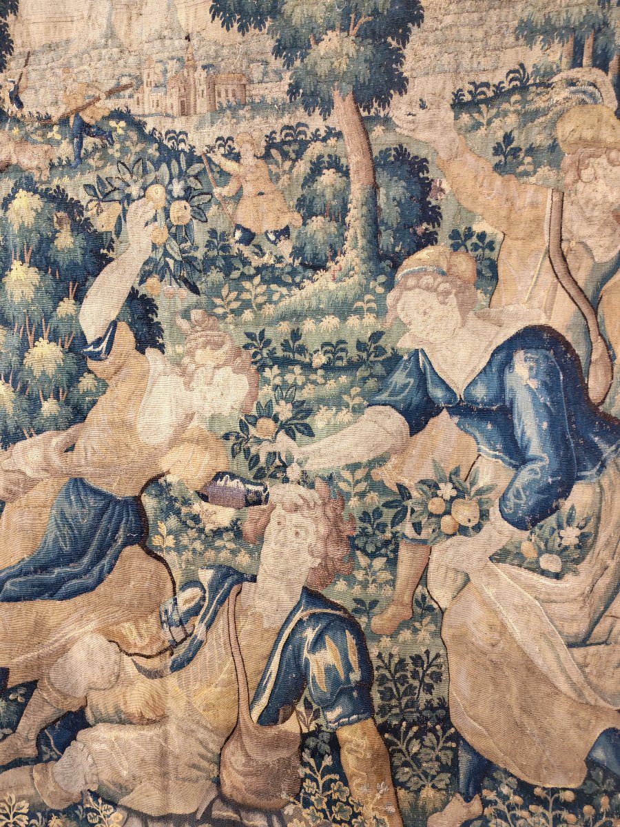 Tapisserie flamande représentant l'été, XVIIe siècle-photo-4