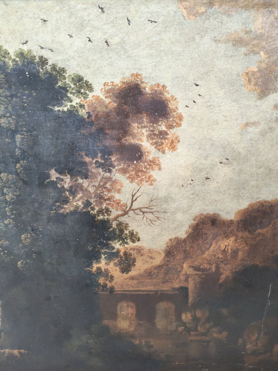 Painting, 18th-century River Landscape-photo-2