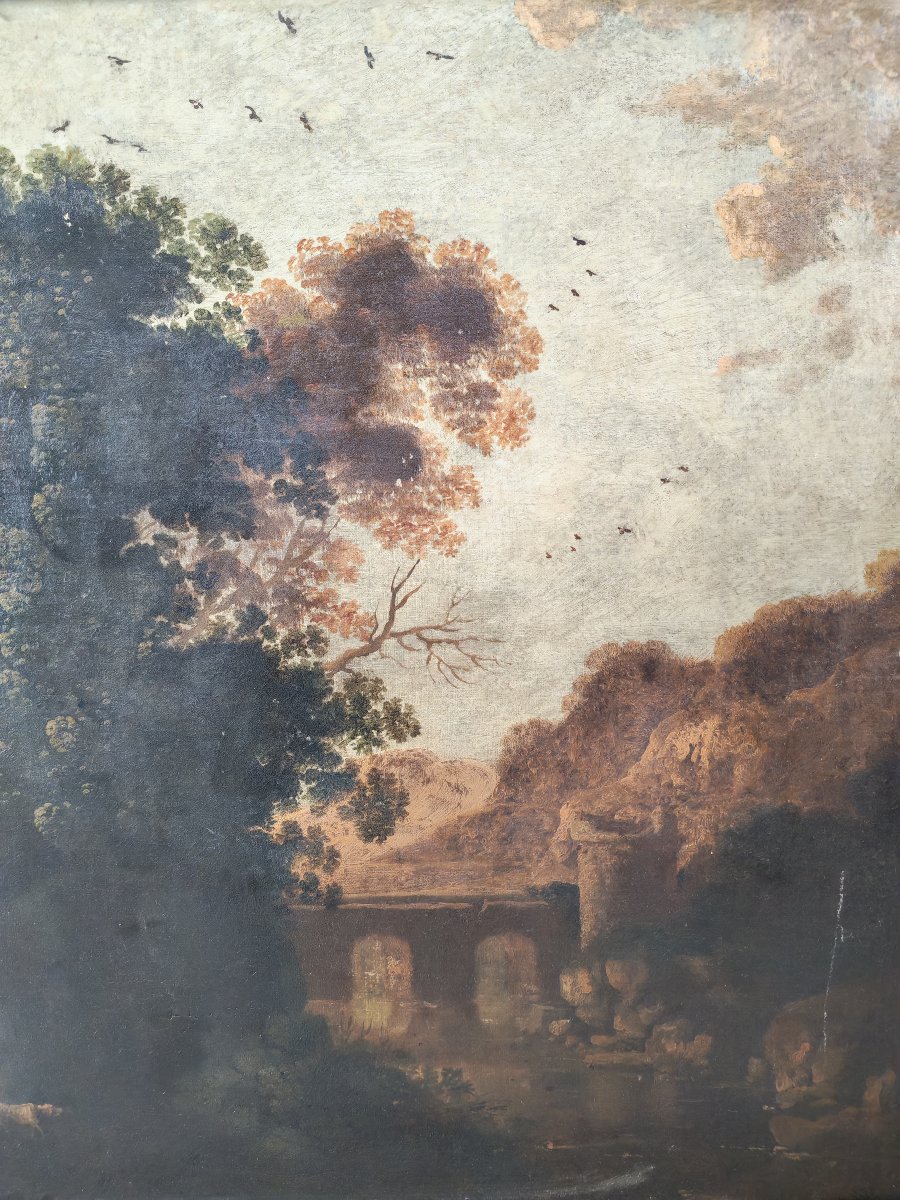 Painting, 18th-century River Landscape-photo-3