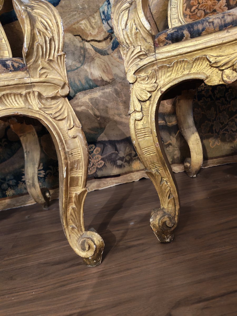 Pair Of Armchairs, Rome, 17th Century-photo-5