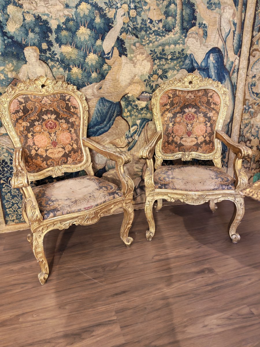 Pair Of Armchairs, Rome, 17th Century