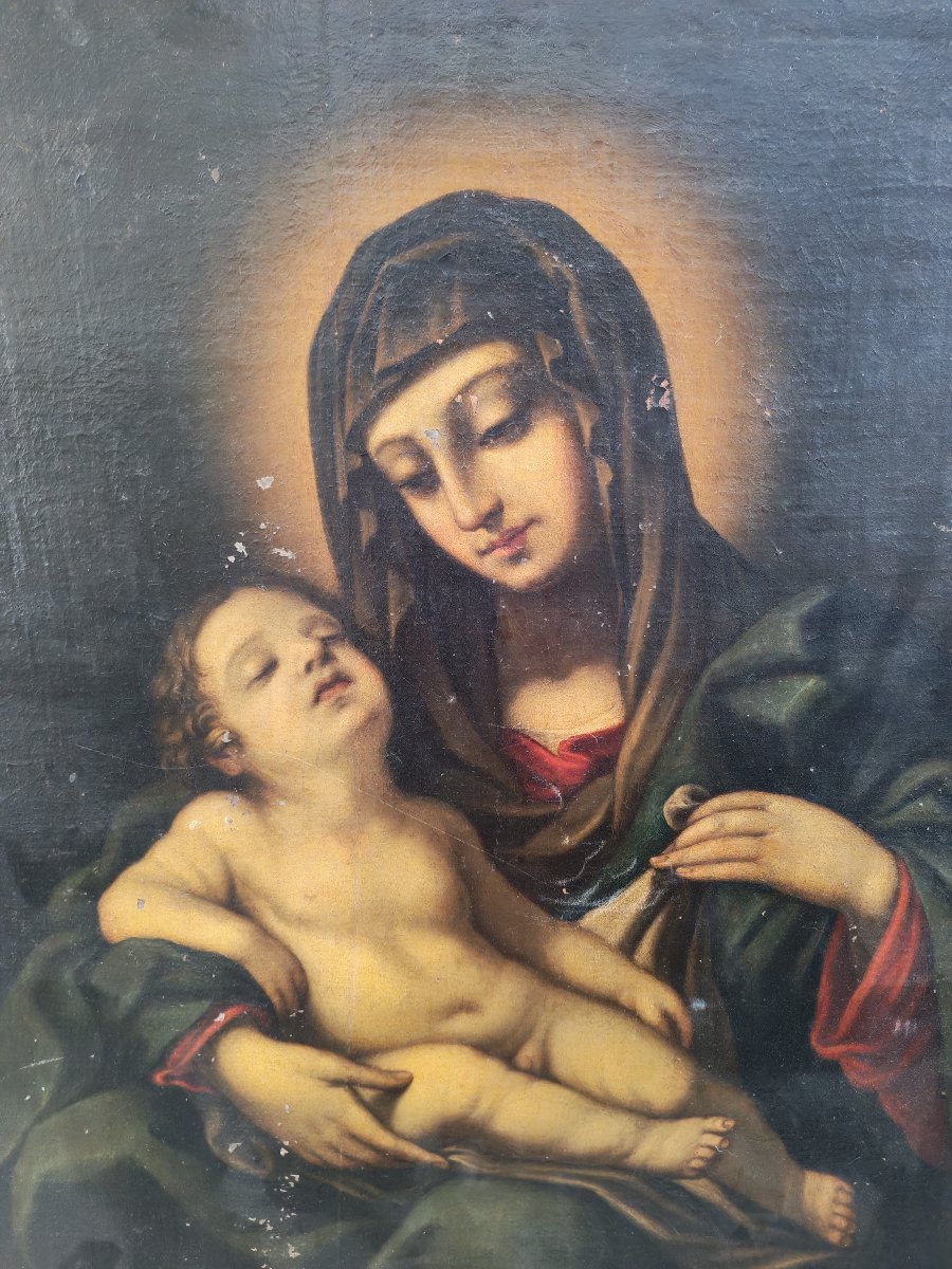 Grand tableau du XVIIe siècle, Vierge à l'Enfant-photo-4