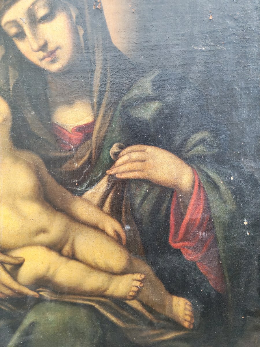 Grand tableau du XVIIe siècle, Vierge à l'Enfant-photo-2