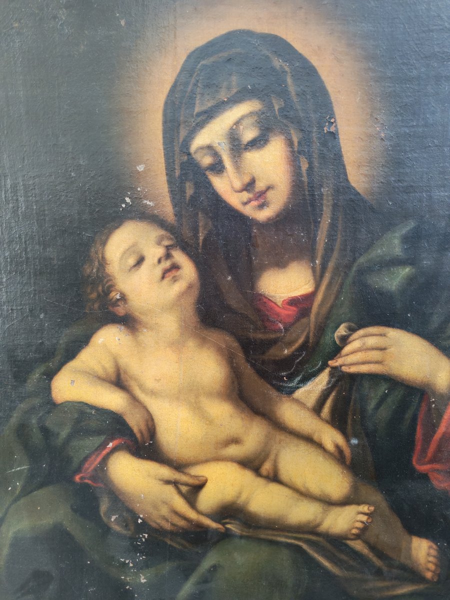 Grand tableau du XVIIe siècle, Vierge à l'Enfant-photo-4