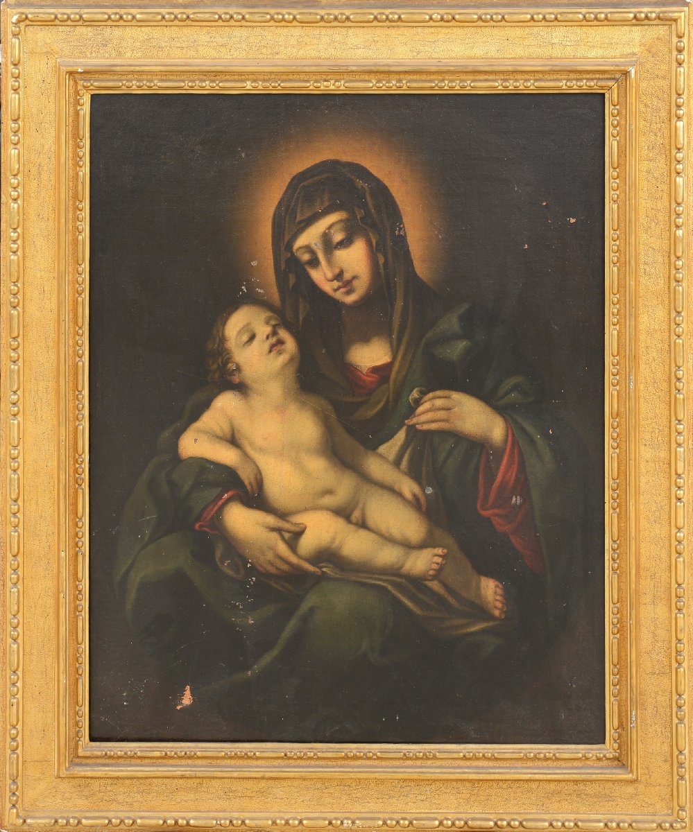Grand tableau du XVIIe siècle, Vierge à l'Enfant