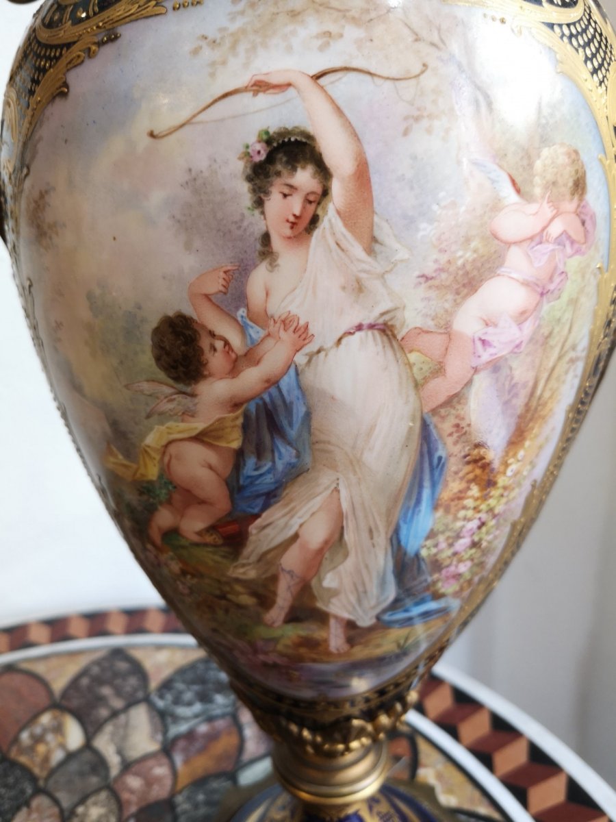 Paire De Vases En Porcelaine De Sevres, signees: Poitevin-photo-3