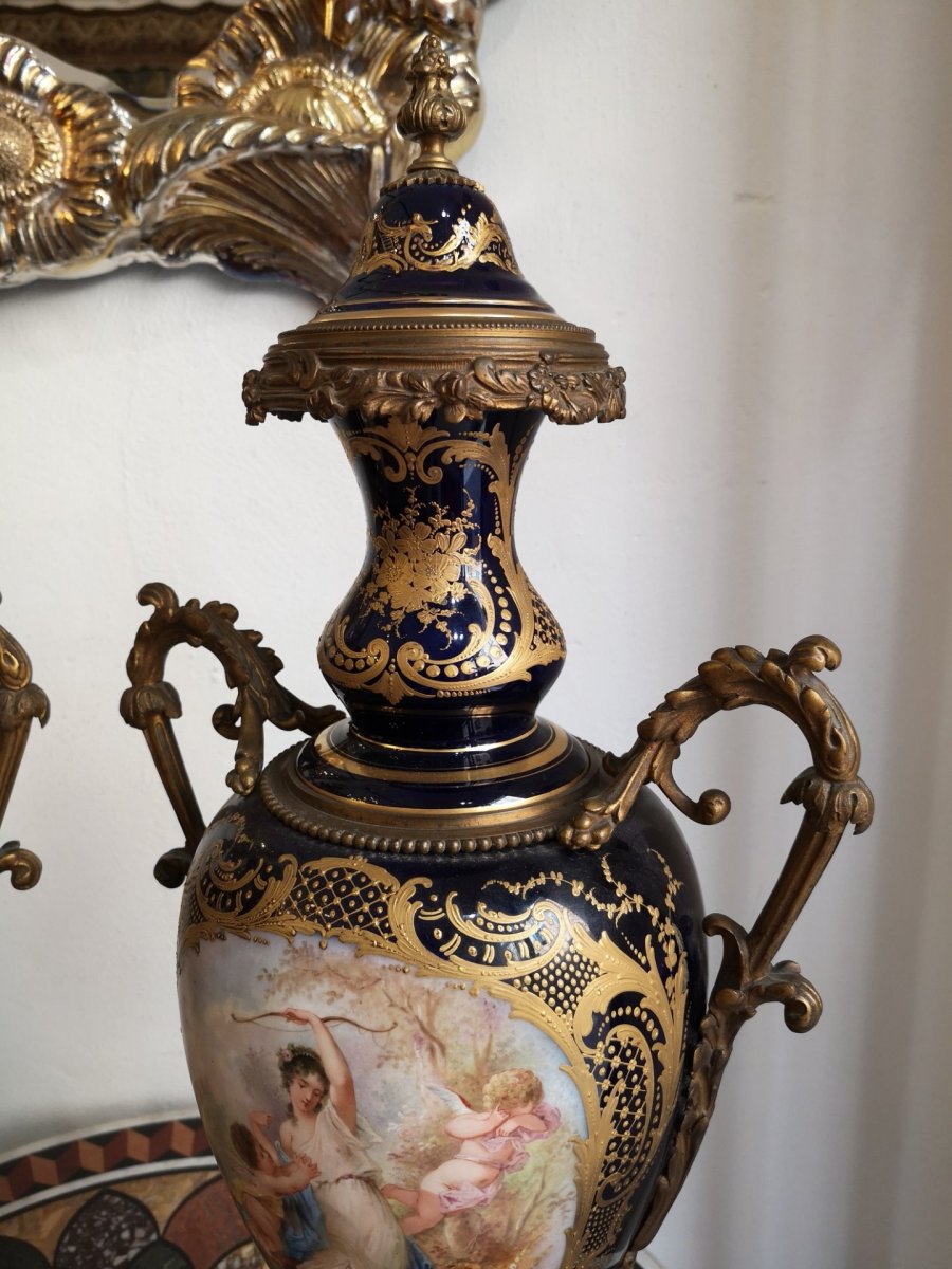 Paire De Vases En Porcelaine De Sevres, signees: Poitevin-photo-4