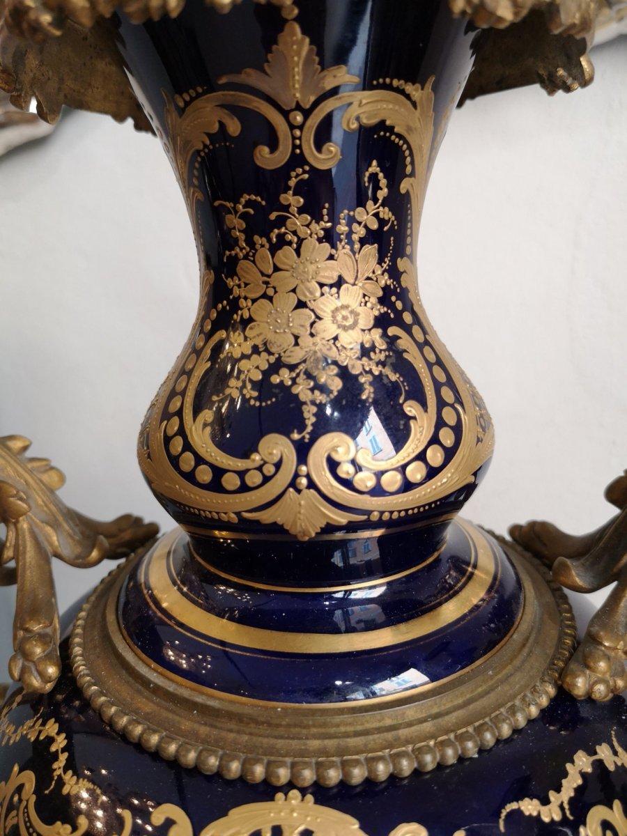 Paire De Vases En Porcelaine De Sevres, signees: Poitevin-photo-5