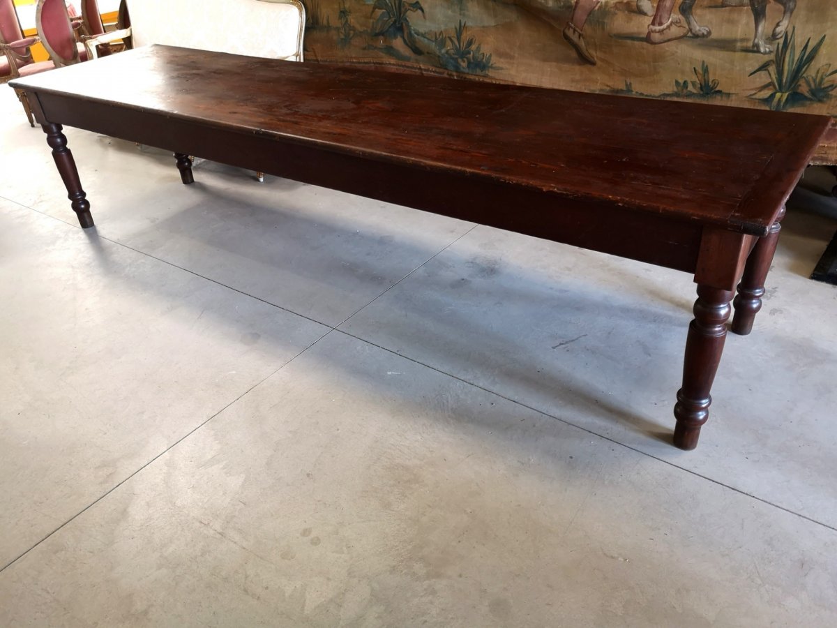 Large Table In Fir Wood, Period: 19th Century