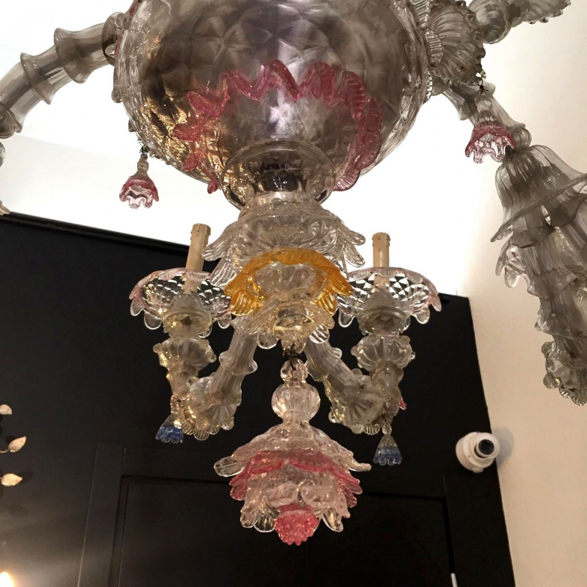 Large Murano Glass Chandelier With 12 Lights-photo-3