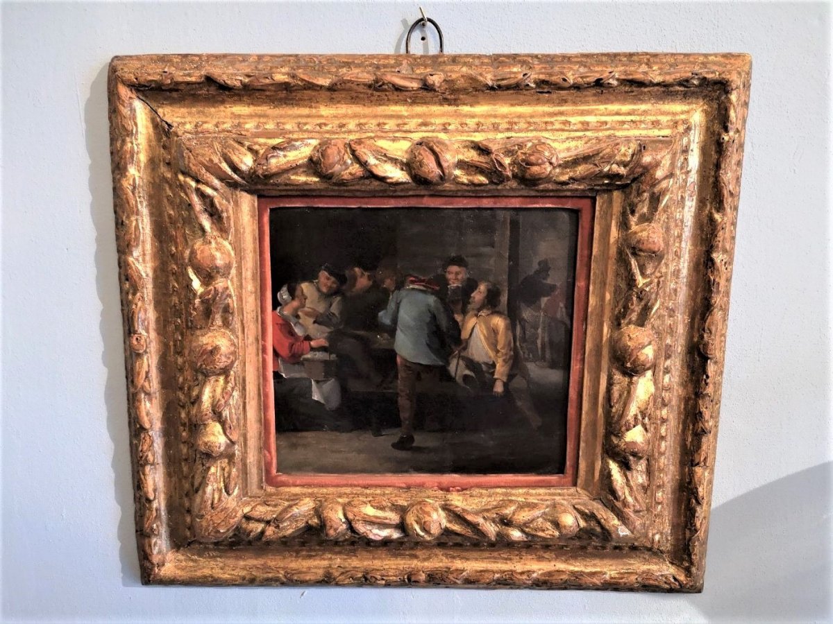 Oil Painting On Copper With Beautiful 17th Century Frame