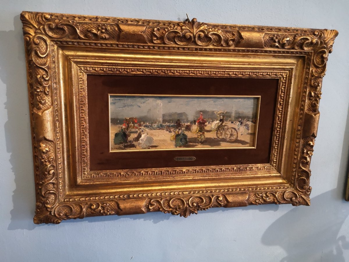 Emma Ciardi, Oil On Tablet, Parisian Landscape-photo-3