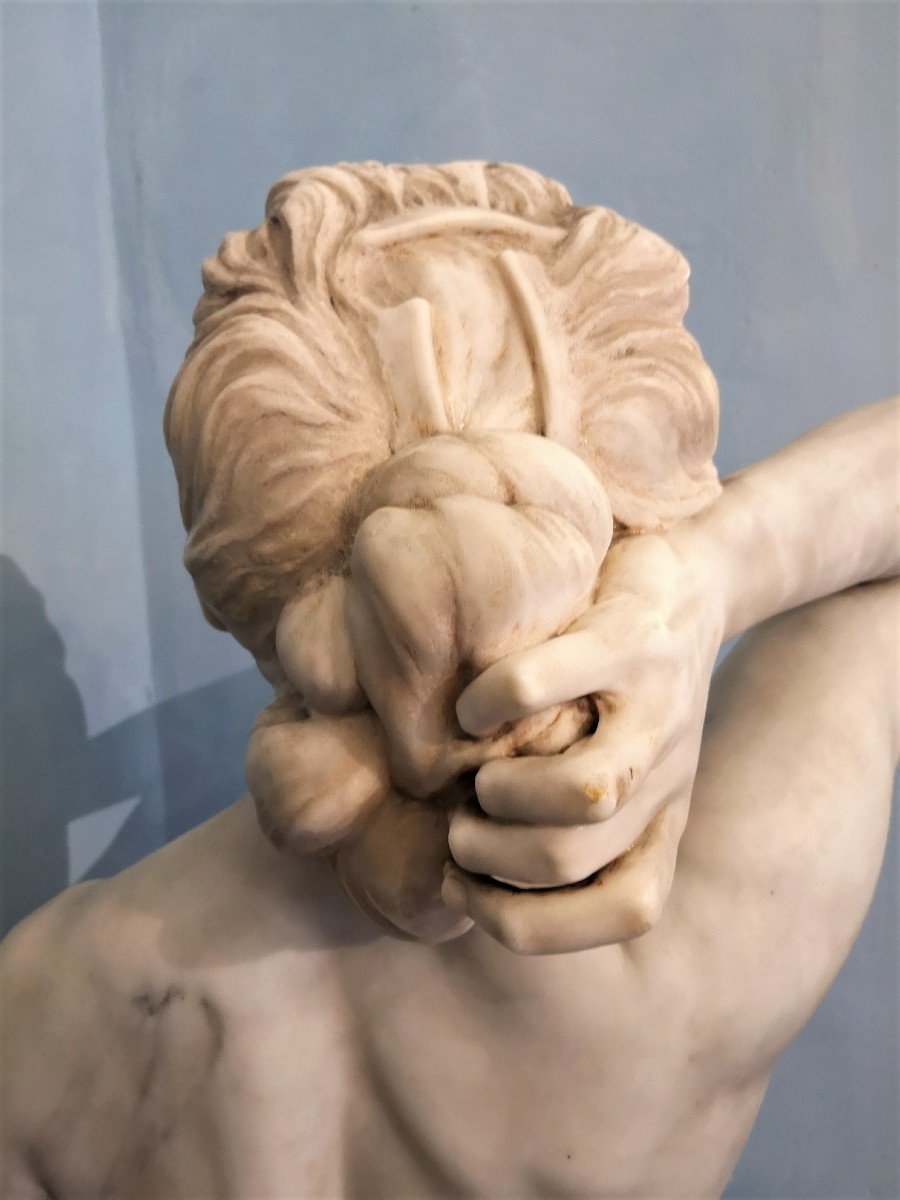 Important Carrara White Marble Bust By Carlo Made-photo-4