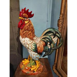 Large And Important Ceramic Rooster By Ugo Zaccagnini