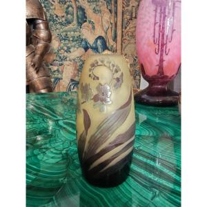 A Layered Glass Paste Vase, Attributed To émile Gallé’s Art Nouveau Style. The Vase’s Body