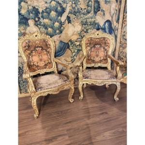 Belle Paire De Fauteuils, Rome, époque : 600