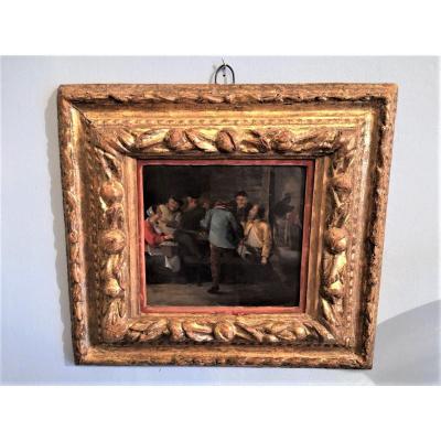 Oil Painting On Copper With Beautiful 17th Century Frame