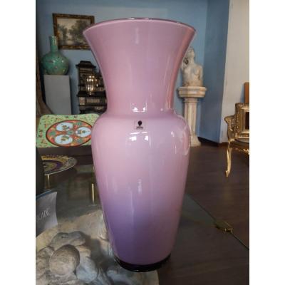 Pink Glass Vase, Venini, 1980