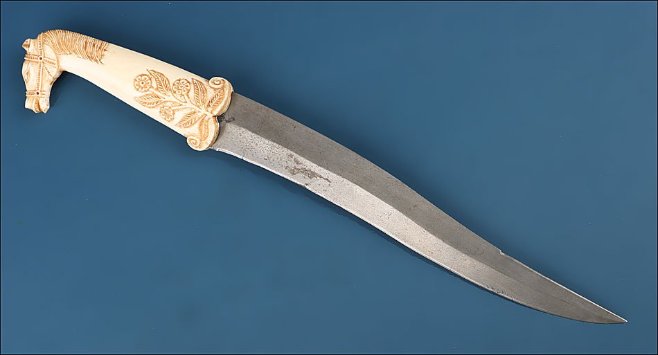 Antique Mughal Dagger With Horse Head, India, Circa 1900-photo-2