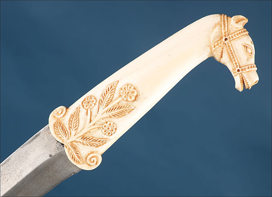 Antique Mughal Dagger With Horse Head, India, Circa 1900-photo-1