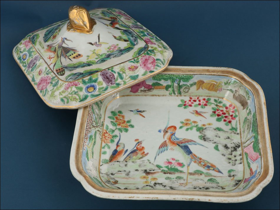 Beautiful Antique Chinese Porcelain Serving Dish With Lid. Qing. China 19th Century-photo-4
