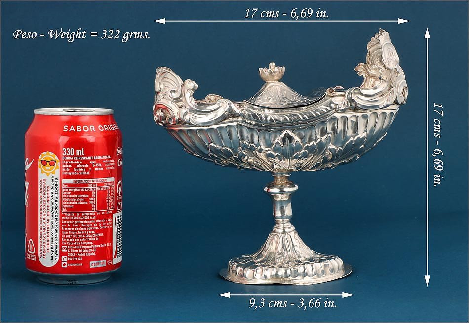 Navette Ancienne En Argent De Valladolid, Espagne, XVIIIe Siècle, Vers 1775-photo-2