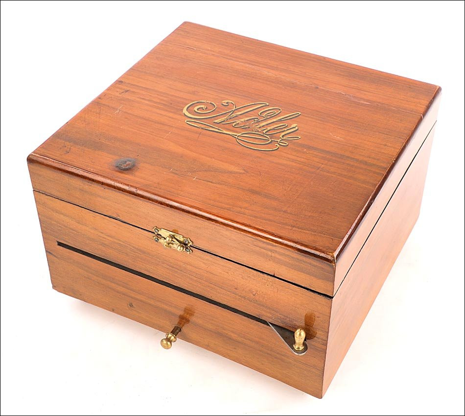 Antique Adler Mahogany Disc Music Box, Germany Ca. 1900-photo-4