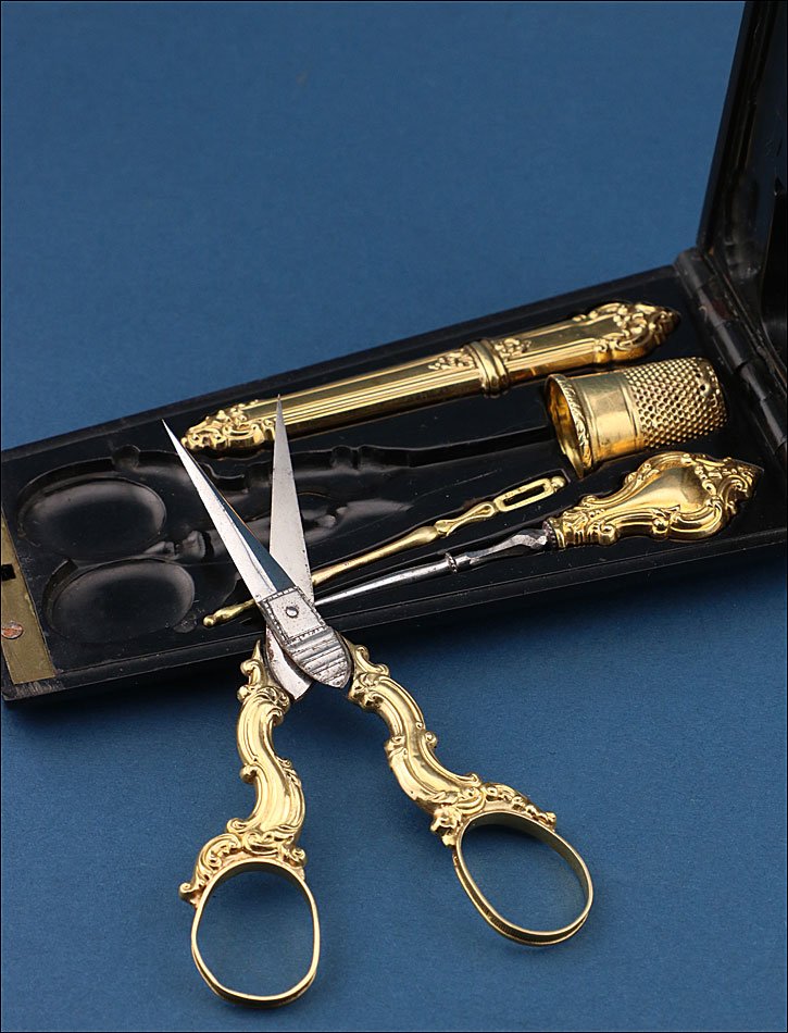Ancien Nécessaire De Couture Français En Or 18k, France, Vers 1870–1890-photo-2
