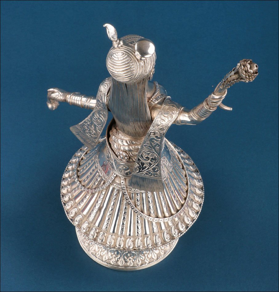 Figure Hindoue En Argent Massif, Divinité Ou Danseuse Rituelle, Inde Ou Népal, Années 60-photo-6