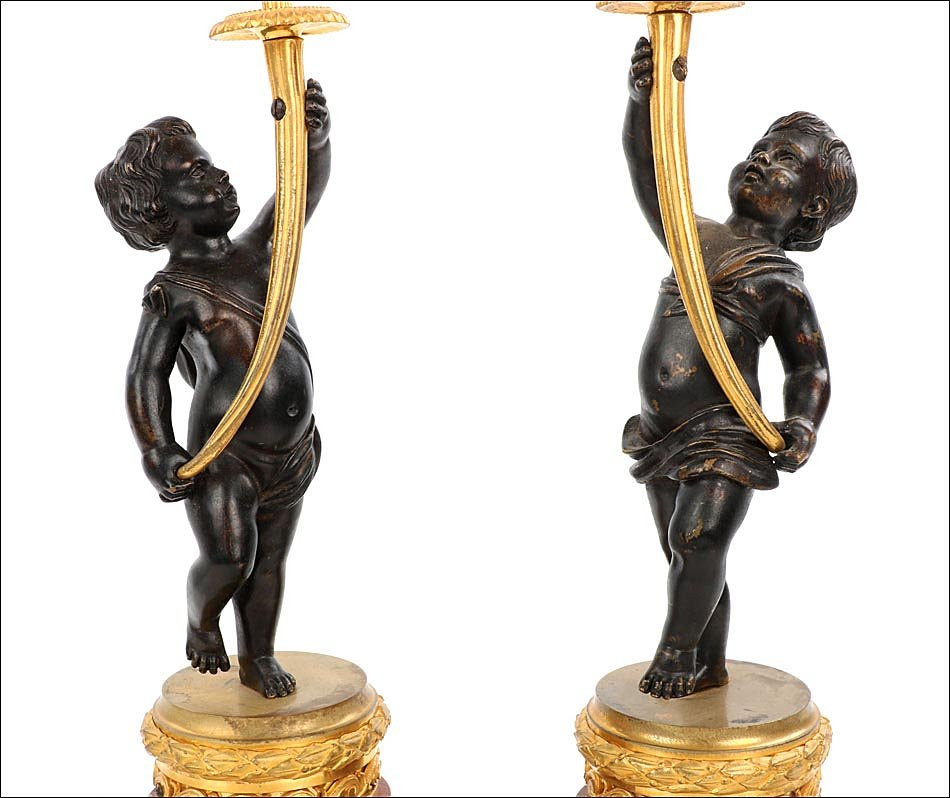 Antique Mantel Clock. Gilt And Patinated Bronze. France, 19th Century-photo-8