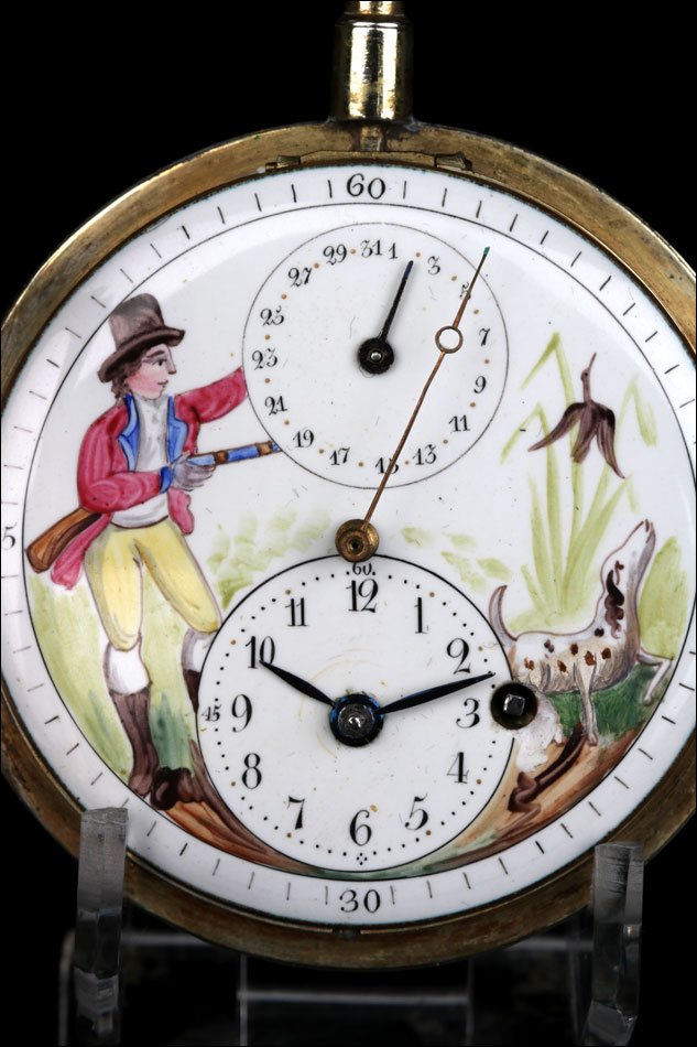 Antique Verge Fusee Pocket Watch. Calendar And Central Seconds Hand. France, 1820-photo-2