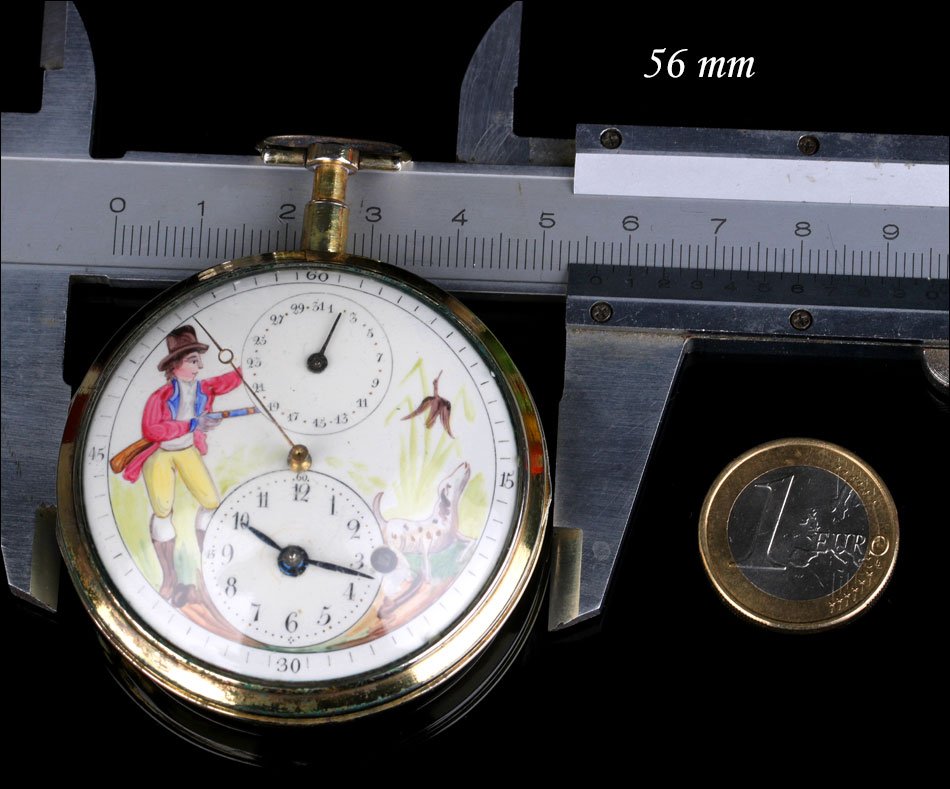 Antique Verge Fusee Pocket Watch. Calendar And Central Seconds Hand. France, 1820-photo-5