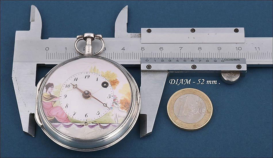 Antique French Hefsen A Paris Silver Verge Fusee Pocket Watch. France, Ca. 1790-photo-8