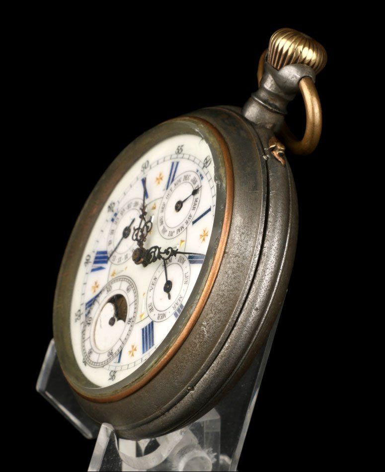 Montre Gousset Ancienne Avec Calendrier Et Phases Lunaires. 67 Mm. Suisse, Vers 1890-photo-2