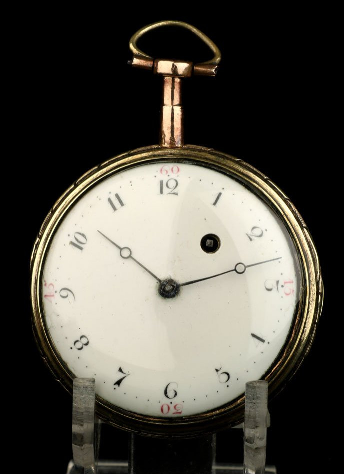 Ancienne Montre Gousset à Coq Avec émail Par Leton. France, Vers 1800-photo-3