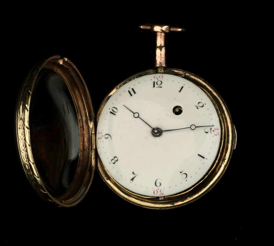 Ancienne Montre Gousset à Coq Avec émail Par Leton. France, Vers 1800-photo-1